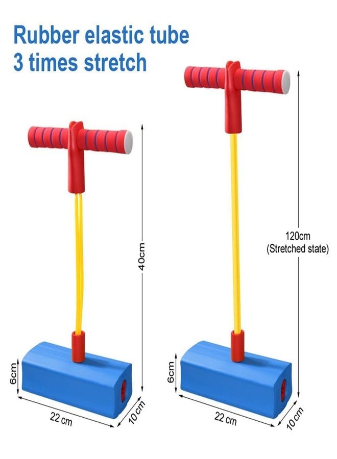 Kriva export Kids Pogo Jumper Fun and Safe Pogo Stick for Toddlers, Durable Foam Bungee Jumping Stick Makes Squeaky Sounds Improves Balance, Bouncing Toy for Ages 3 Year - Multicolor - Image 2